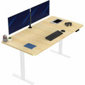 VIVO Electric 71 x 36 in Standing Desk, Memory Height Adjustment, 1B Series, Holds 220 lbs, Light Wood Top White Frame, DESK-KIT