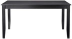 East West Furniture DUT-BLK-T Dudley Kitchen Table - a Rectangle Dining Table Top with Sturdy Legs, 36x60 Inch, Black