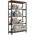 Himimi Industrial Bookshelf 5-Tier, Bookcase 58 H Ladder Shelf, Storage Shelves Rack Shelf Unit, Accent Furniture Metal Frame, H