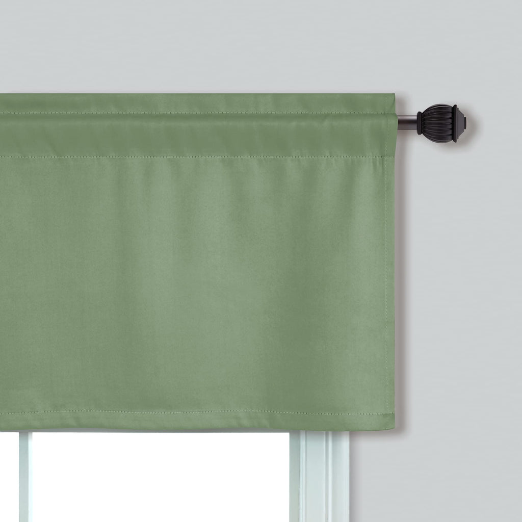 Mrs.Naturall Sage Green Valance Curtains For Windows 36X16 Inch Length