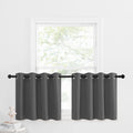 Nicetown Kitchen Blackout Tiers Window Curtains Over Sink - Thermal Insulated Home Decor Small Blackout Grommet Winow Tiers For Short Window (52W By 24L With 1.2 Inches Header, Grey, 2 Panels)