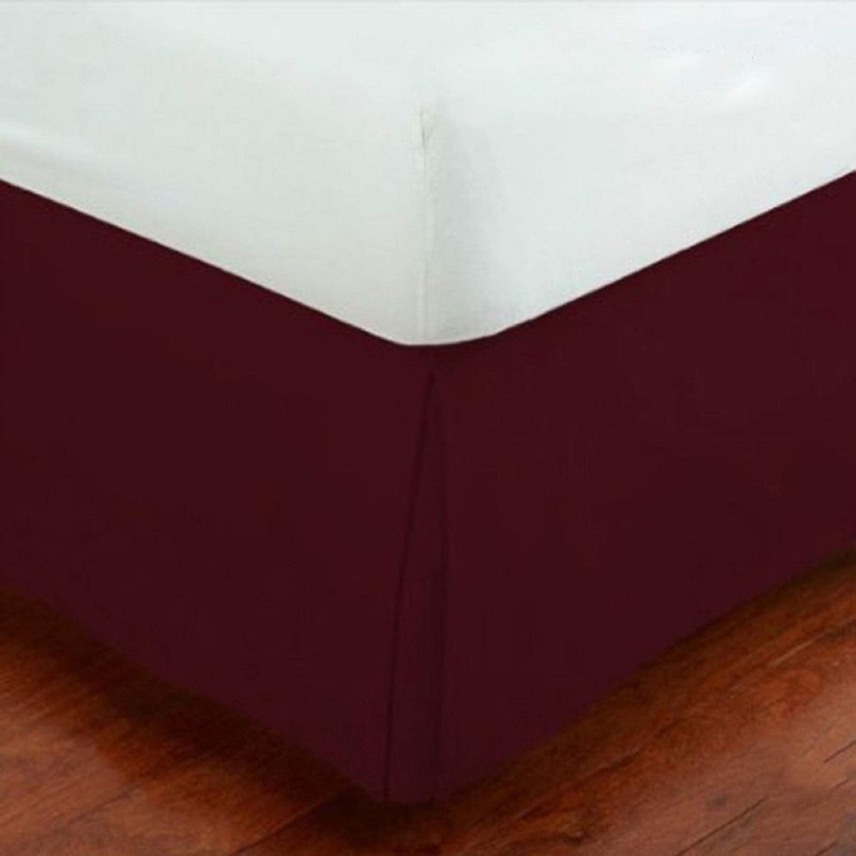 Fancy Collection Easy Care Bed Skirt Pleated Microfiber 14 Inch Drop Bed Skirt Solid New (Burgundy, Twin)