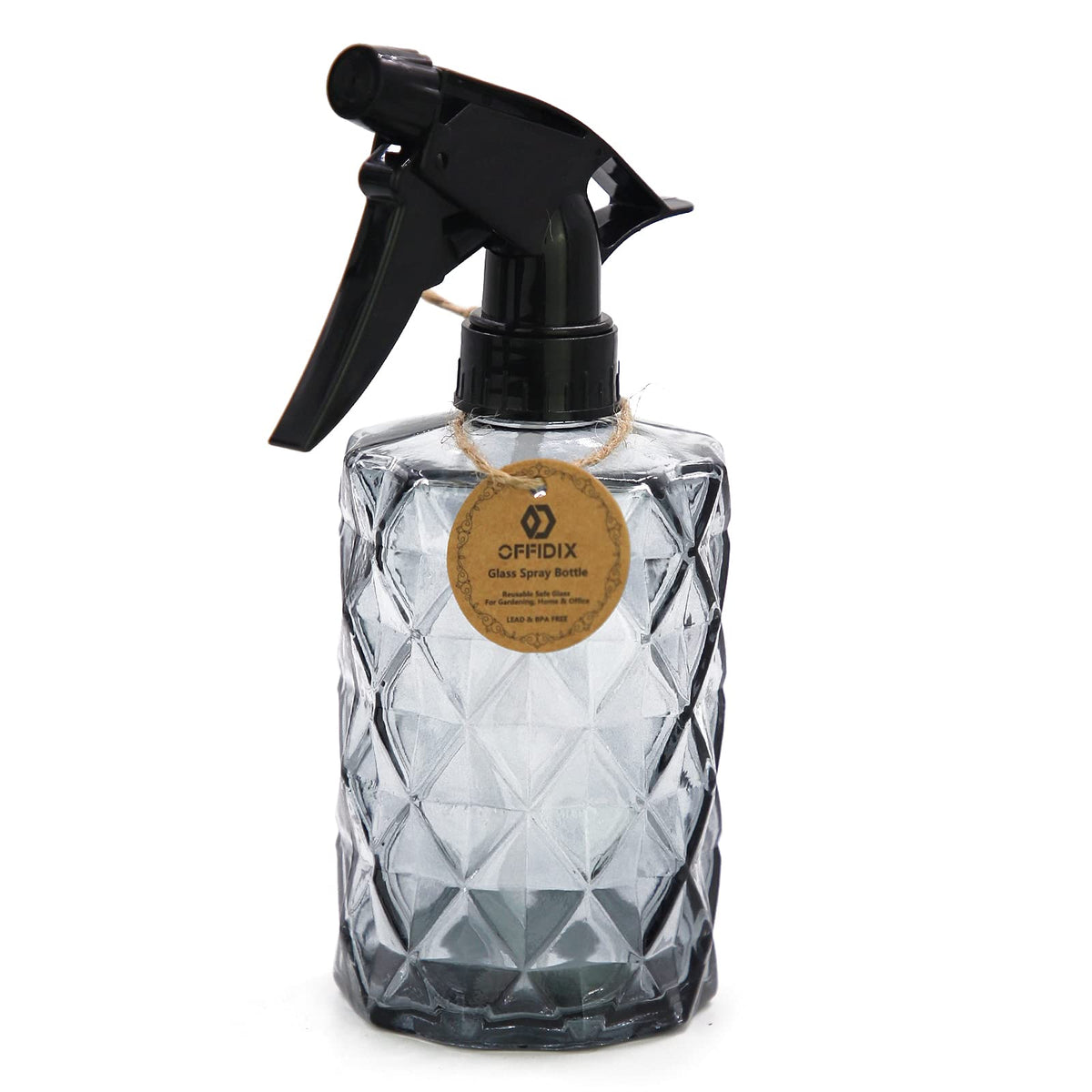 Offidix Glass Spray Bottle,Plant Mister, 0.35L/11.8Oz Pressure Watering Can With Adjustable Nozzle Watering Handheld Bottles For