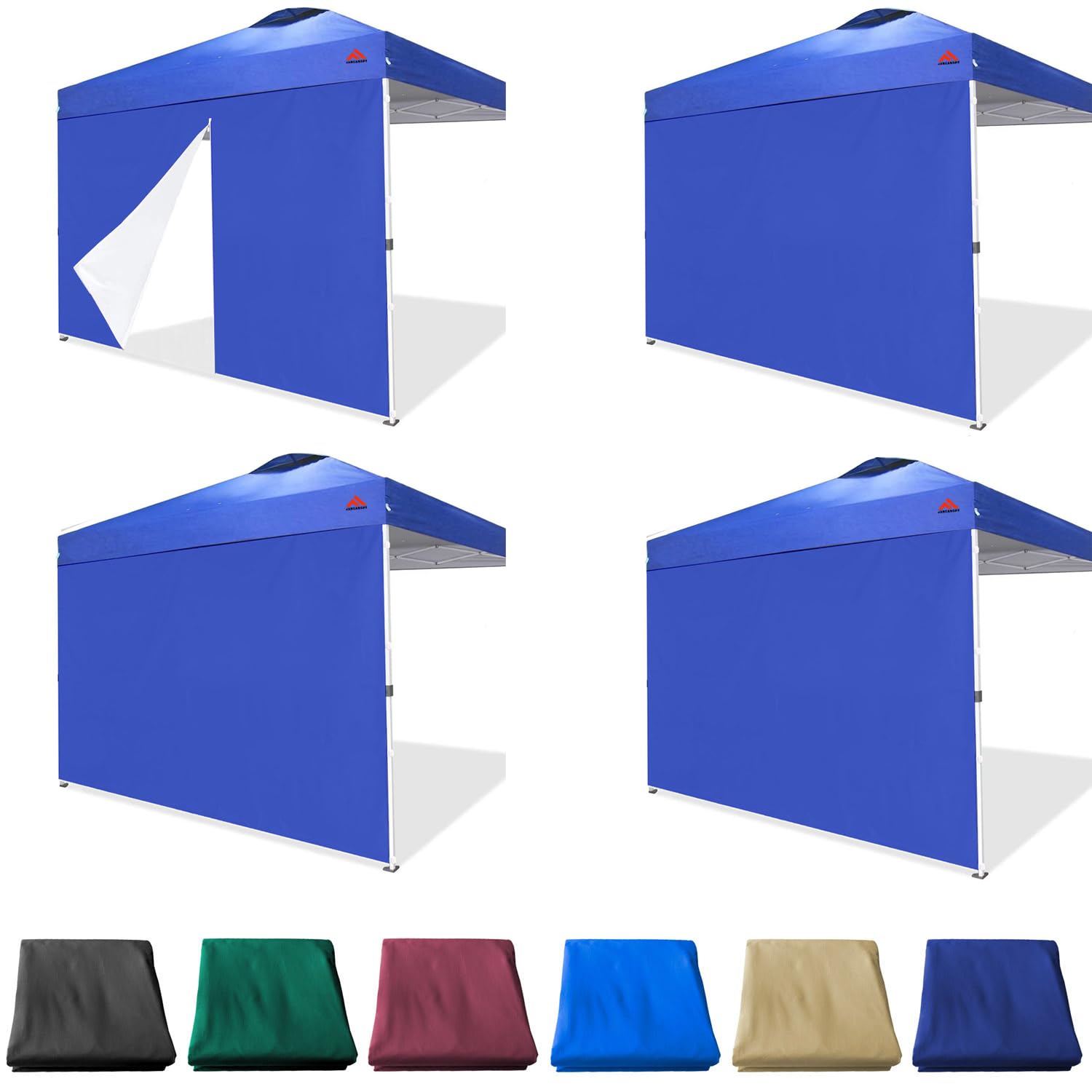 Jancanopy Sidewalls For 10X10 Pop Up Canopy Frame, 3 Pack Blue Sunwall And 1Pack Door Only, (With Zippers)