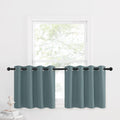 Nicetown Blackout Tiers Short Curtains For Bathroom Window 2 Panels Grommet Thermal Insulated Cafe Curtain For Kitchen/Nursery/Basement Small Windows, 26' Wide By 36' Long, Greyish Blue