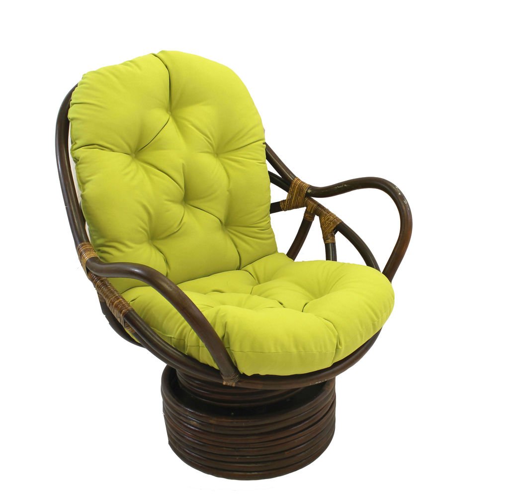 International Caravan Furniture Piece Swivel Rocker with Twill Cushion, Mojito Lime