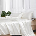 Mr&Hm Satin Bed Sheets, Twin Size Sheets Set, 3 Pcs Silky Bedding Set With 15 Inches Deep Pocket For Mattress (Twin, Ivory)