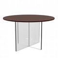 Valore Collection 28 Acrylic Side Table With Walnut Top