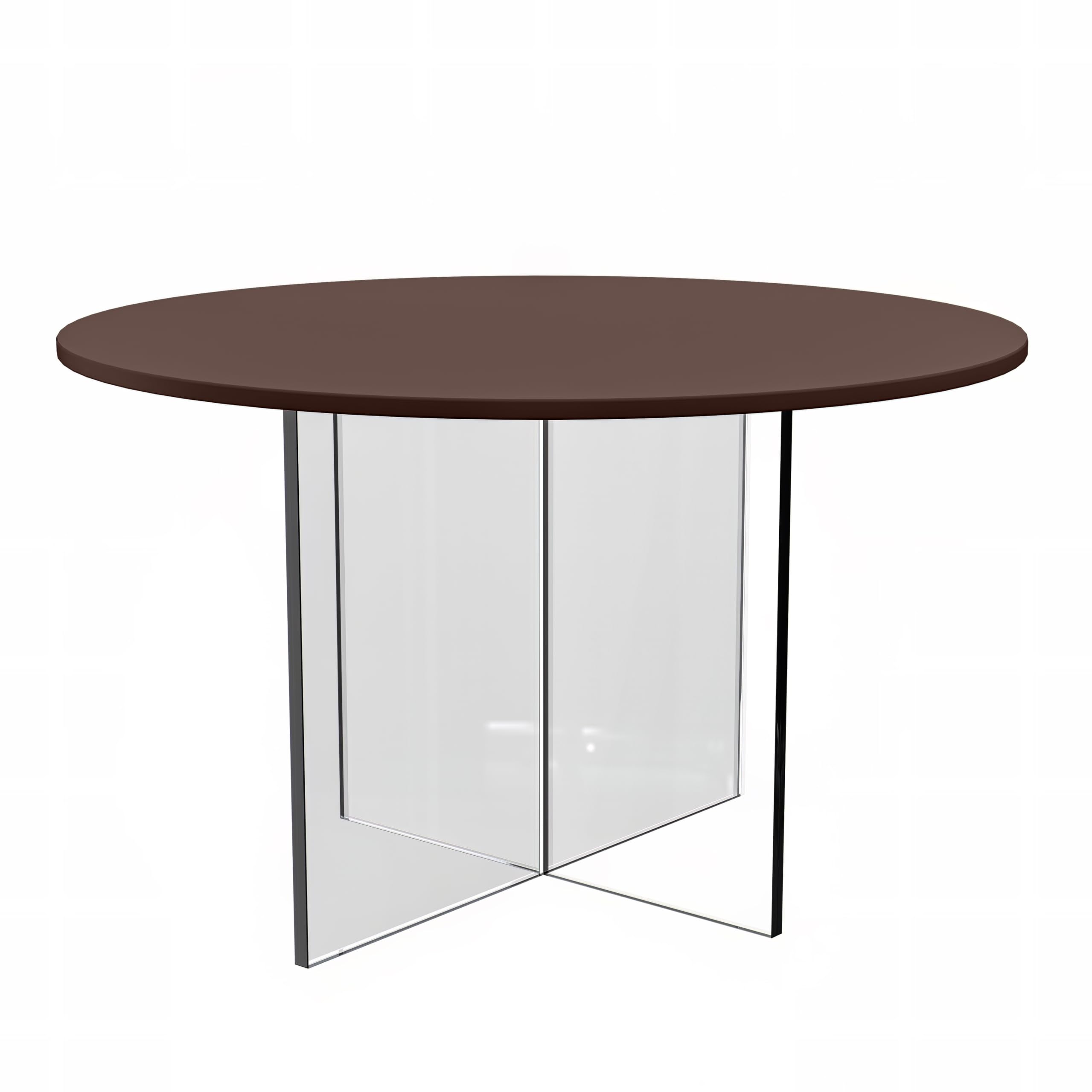 Valore Collection 28 Acrylic Side Table With Walnut Top