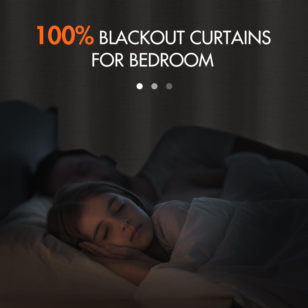 Miulee 100% Blackout Curtains 84 Inches Long Linen Curtains & Drapes 2 Panels Set For Bedroom Back Tab Living Room Darkening Full Black Out Window Curtain Panels Rod Pocket, Beige