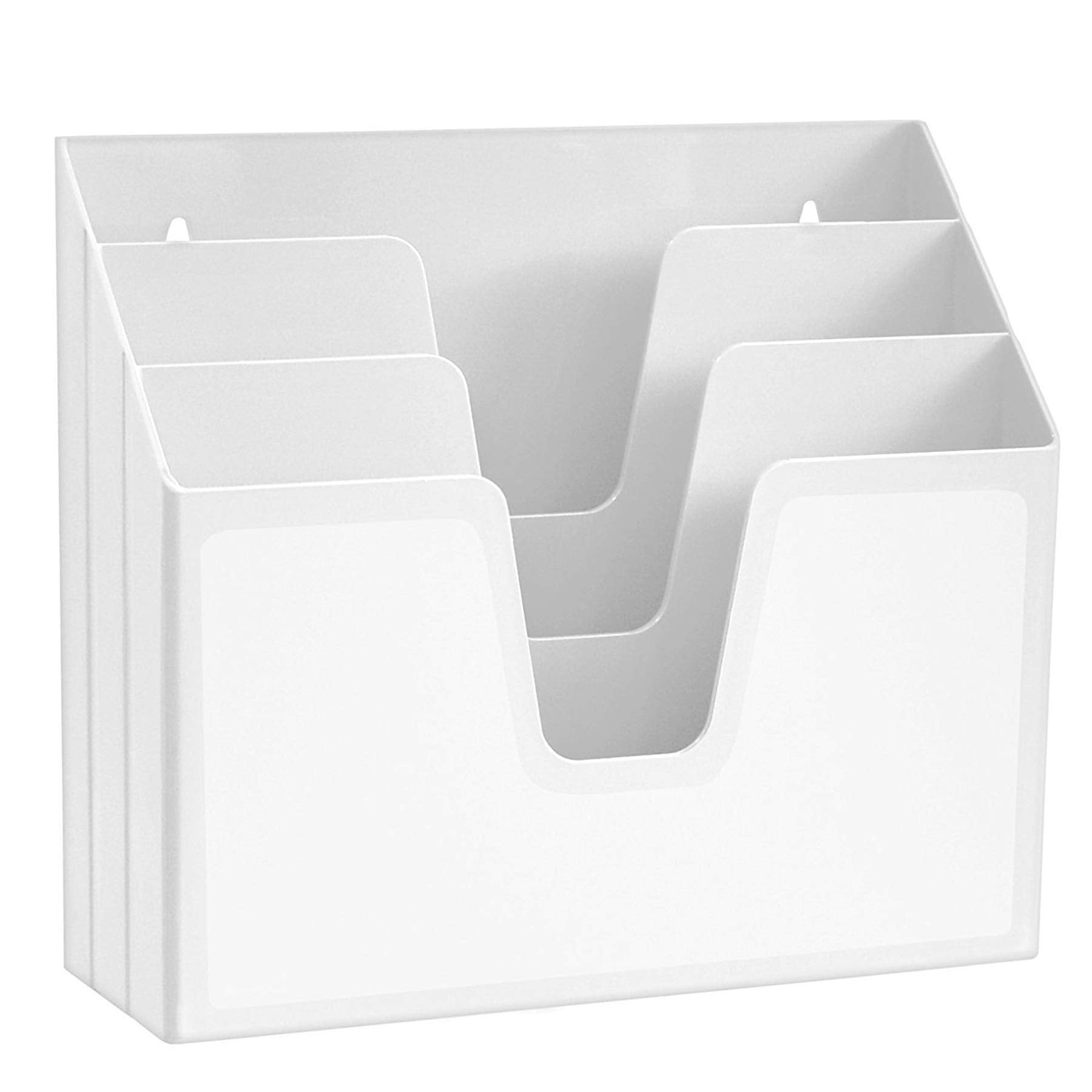 Acrimet Horizontal Triple File Folder Holder Organizer (White Color)