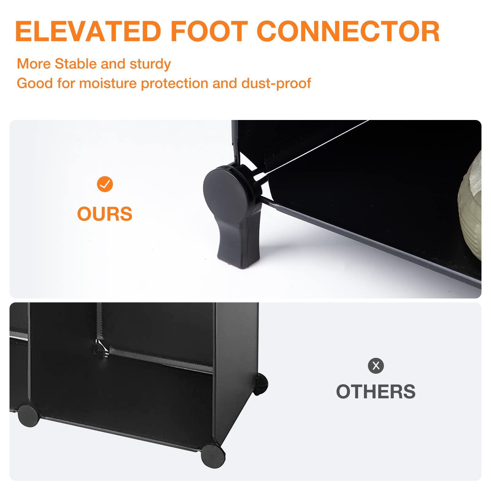 Neprock 16 Cubby Storage Organizer,Closet Clothes Storage Organizer,Cube Shelves Closet Organizers And Storage Shelves For Clothing Storage With Hammer, Bookshelf For Kids(Black)