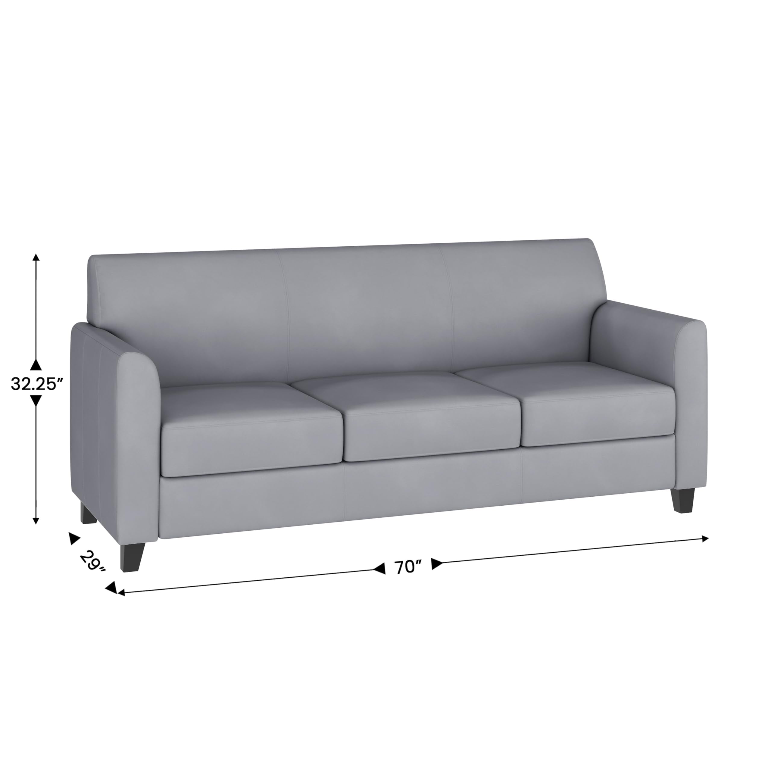 Flash Furniture HERCULES Diplomat Series Gray LeatherSoft Sofa