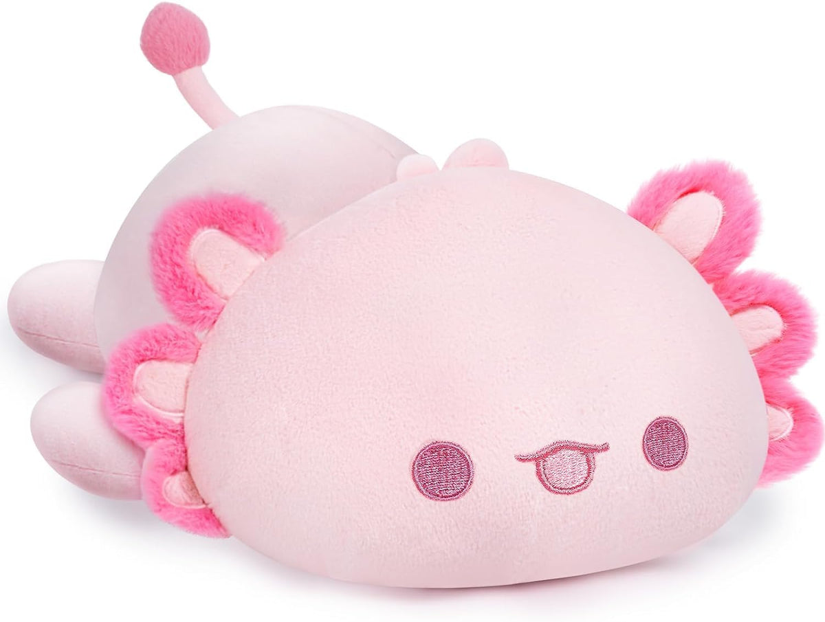 Mewaii Cute Axolotl Plush Pillow, Kawaii Plushies Pink Axolotl Stuffed Toys, Squishy Plushies, Cuddle Plush Pillow for Boys & Gi