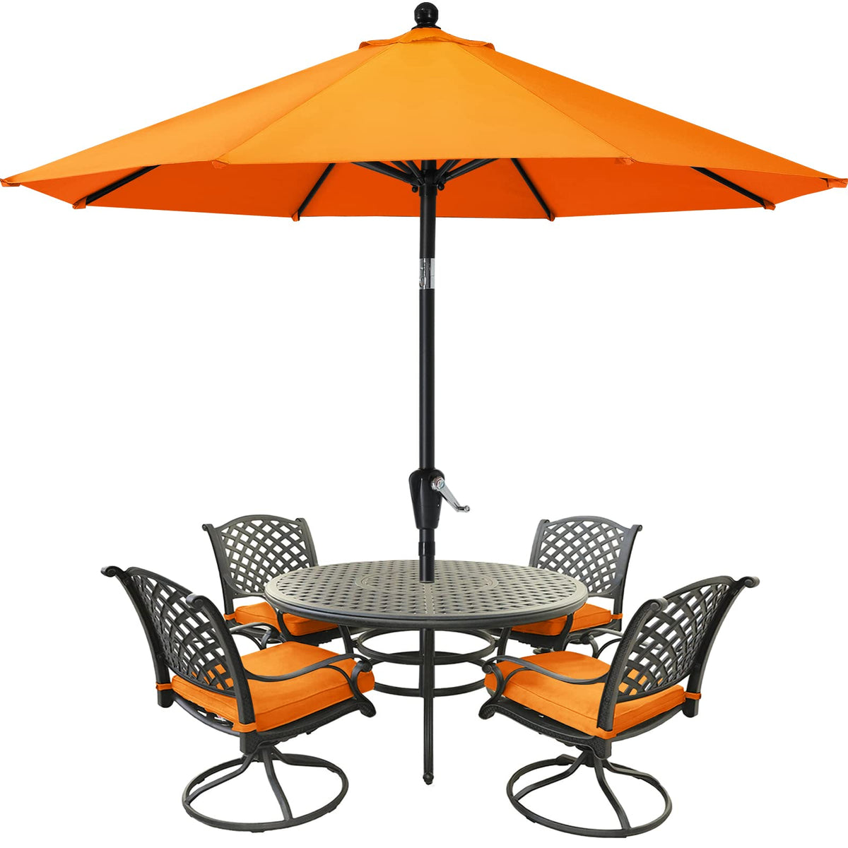 Mastercanopy Patio Umbrella For Outdoor Market Table -8 Ribs (9Ft,Orange)