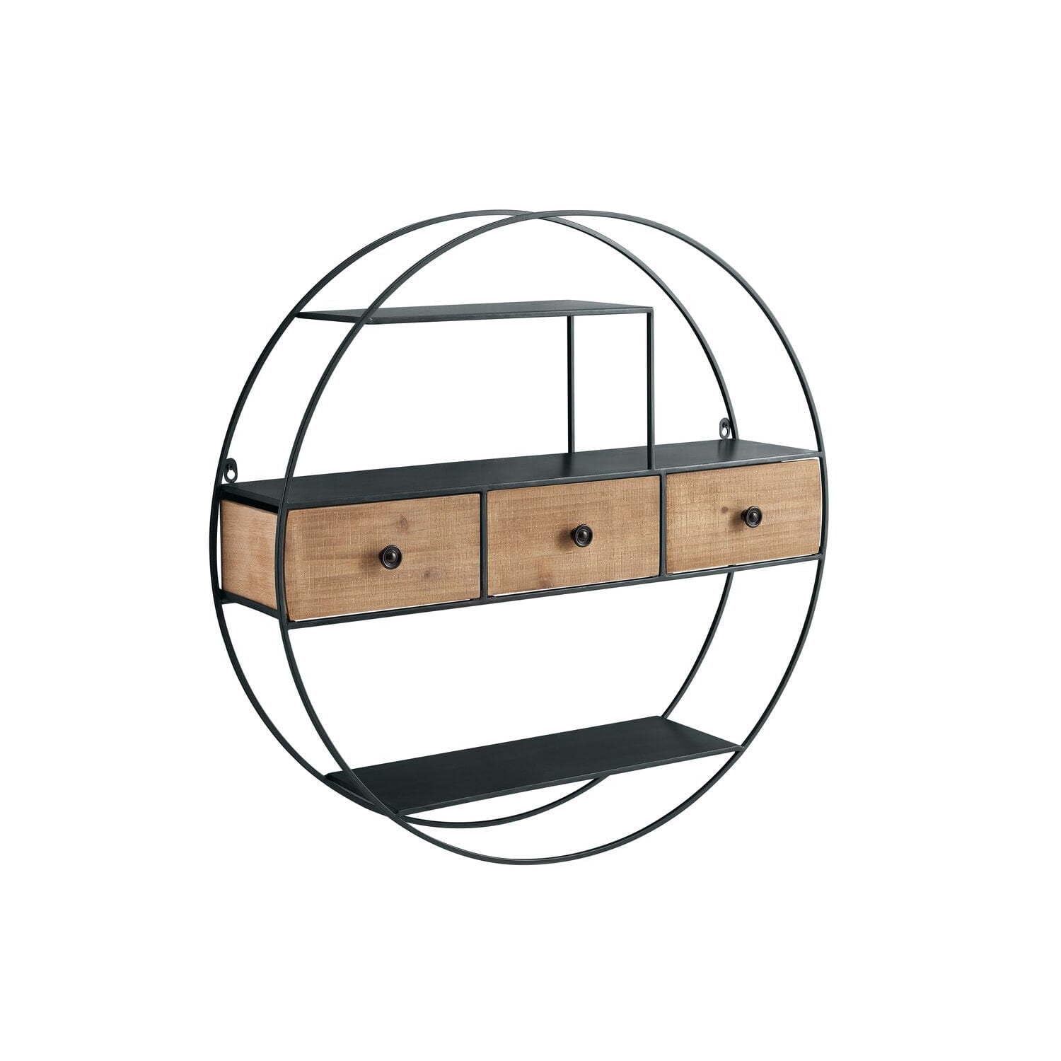 Nerissa Round Wall Dcor With Three Drawers