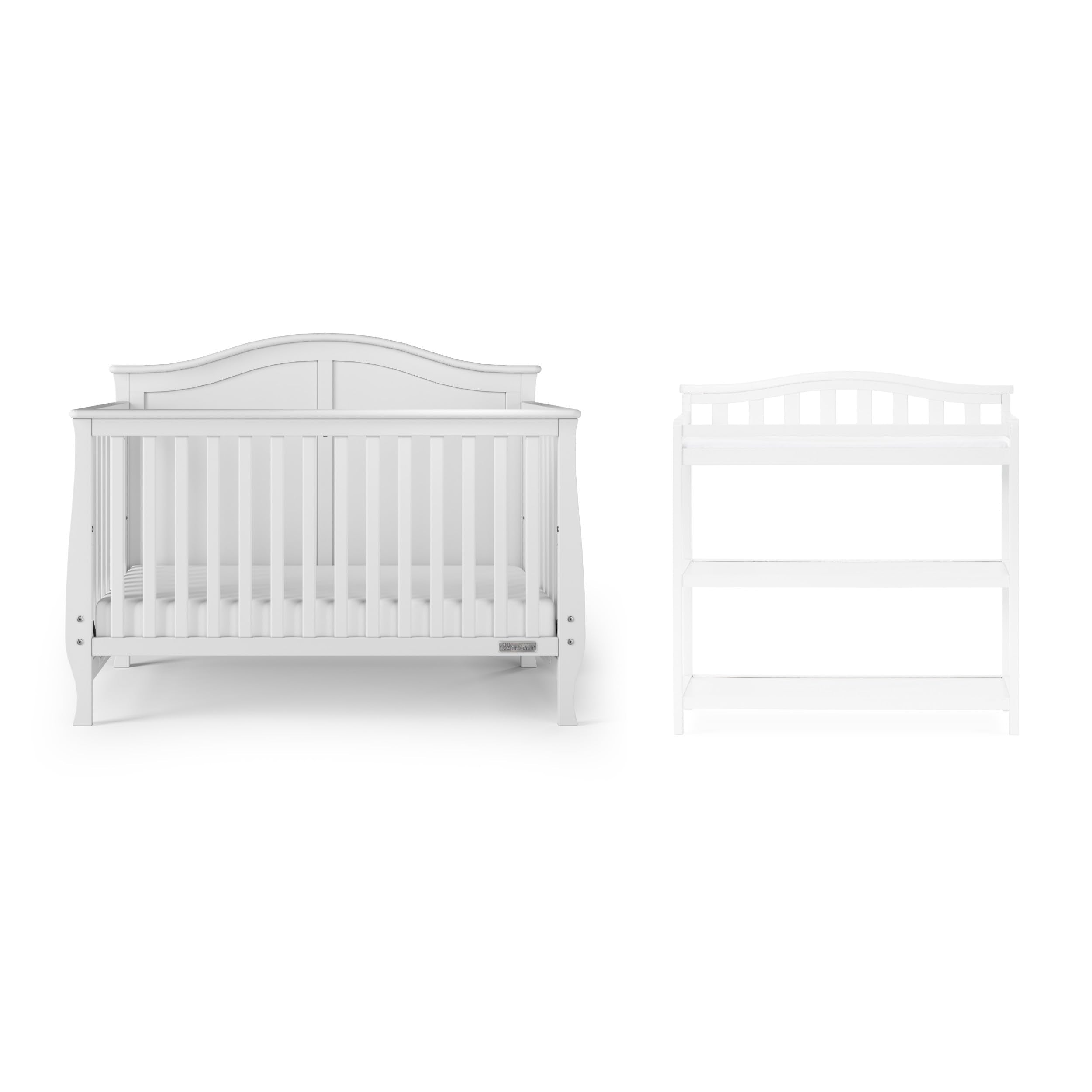 Child Craft Camden Crib and Changing Table Nursery Set, 2-Piece, Includes 4-in-1 Convertible Crib and Changing Table, Grows with