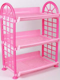 3Tier Plastic Storage Rack, 36X24X45 Cm, Pink