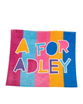 A For Adley Merch, Super Colorful And Super Big Comfy Cozy Blanket With Giant Adley Signature Logo (Color Block)