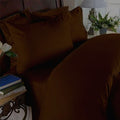 Elegance Linen Wrinkle-Free- 1200 Thread Count Queen Size Egyptian Quality 3Pcs Duvet Cover, Solid Chocolate Brown
