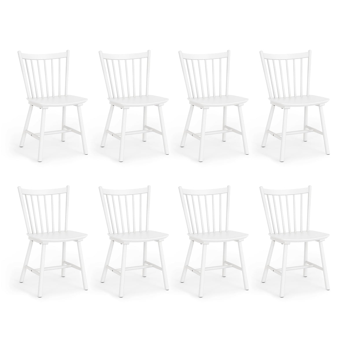 Lue Bona Upgraded Dining Chairs Set Of 8, Farmhouse Wooden Spindle Back Kitchen Chairs, Windsor Dining Chairs For Kitchen And Di
