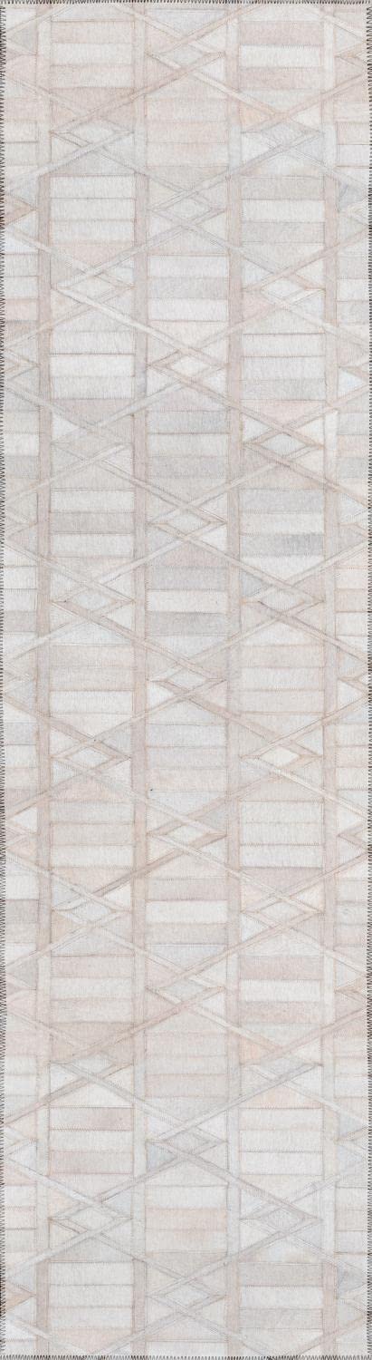 Dalyn Rugs Stetson Patchwork Faux Cowhide Ss4 Linen 2'3&quot; X 7'6&quot;