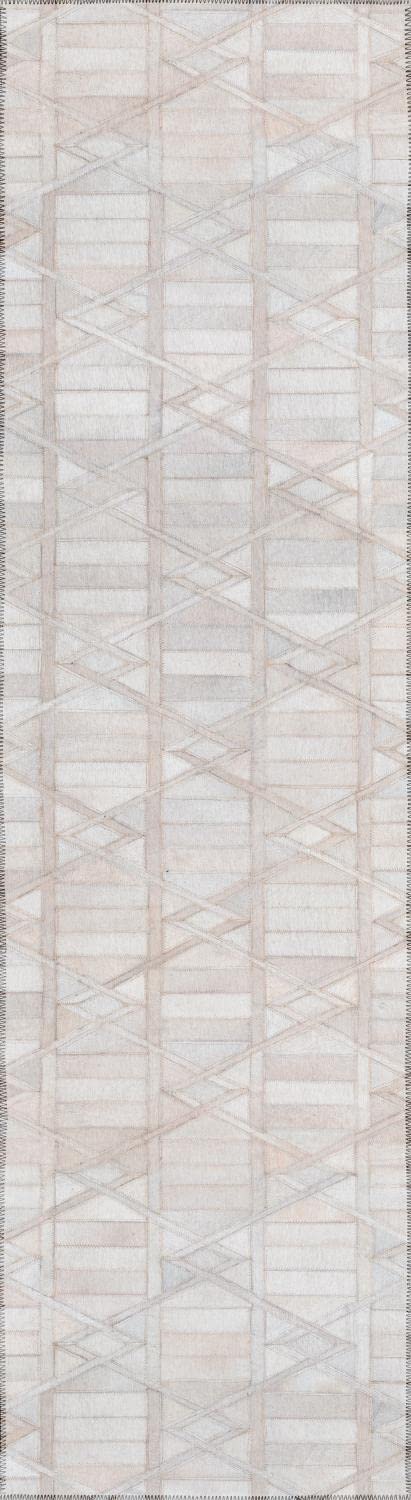 Dalyn Rugs Stetson Patchwork Faux Cowhide Ss4 Linen 2'3&quot; X 12'