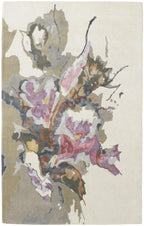 HomeRoots 513374 9 x 12 ft. Purple Pink & Green Wool Floral Hand Tufted Handmade Rectangle Area Rug