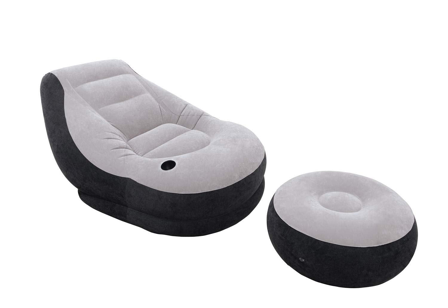 Intex Inflatable Ultra Lounge Chair With Cup Holder And Ottoman Set (4 ...