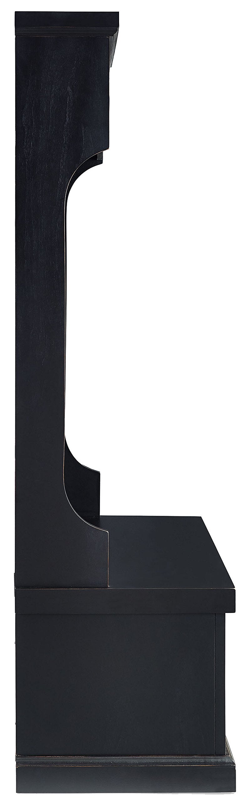 Crosley Furniture Seaside Hall Tree With Shoe Rack Bench And Coat Hooks For Hanging Storage, Distressed Black