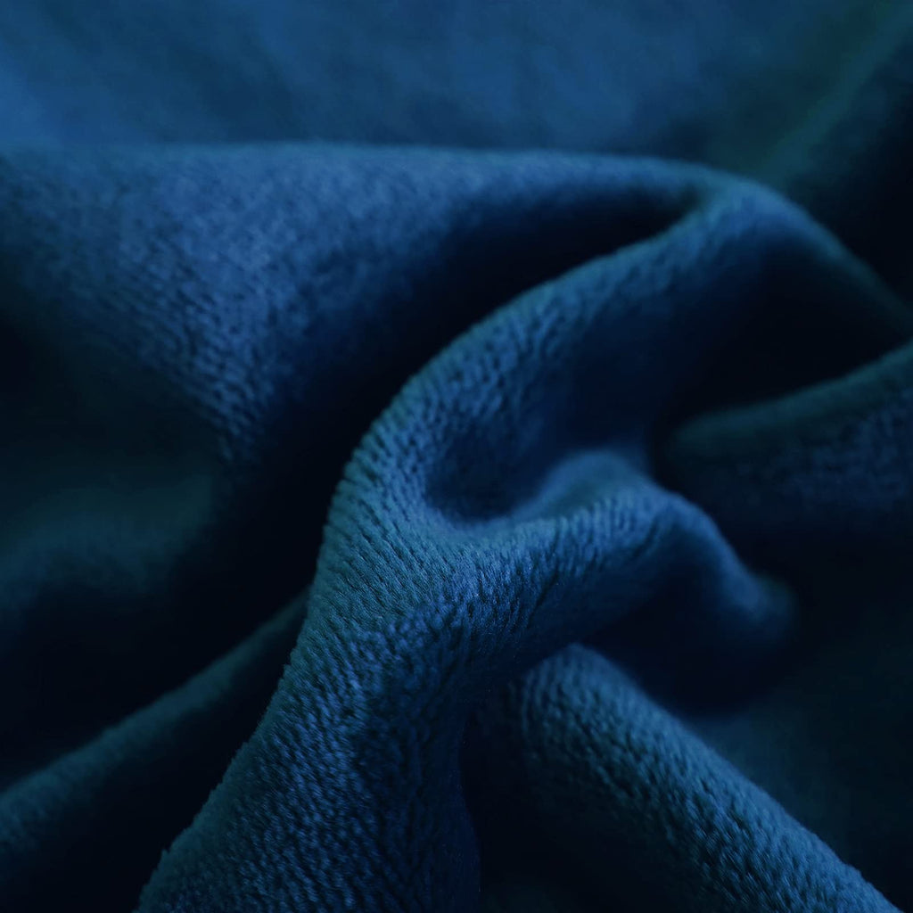 Sochow Flannel Fleece Blanket Twin Size, All Season Lightweight Super Soft Cozy Blanket For Bed Or Couch, Navy Blue, 60X80 Inche