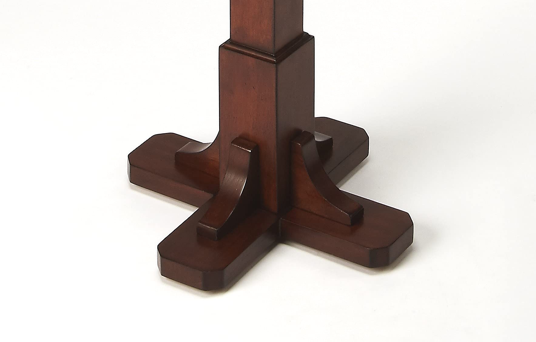 HomeRoots Bayur Wood, Brass Webster Antique Cherry Coat Rack Tree