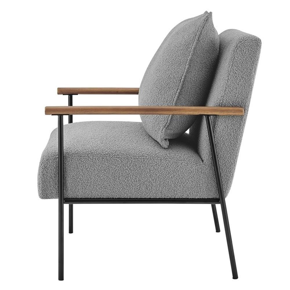 Npd Furniture And More Quinton Fabric Arm, Boucle Gray Accent Chair