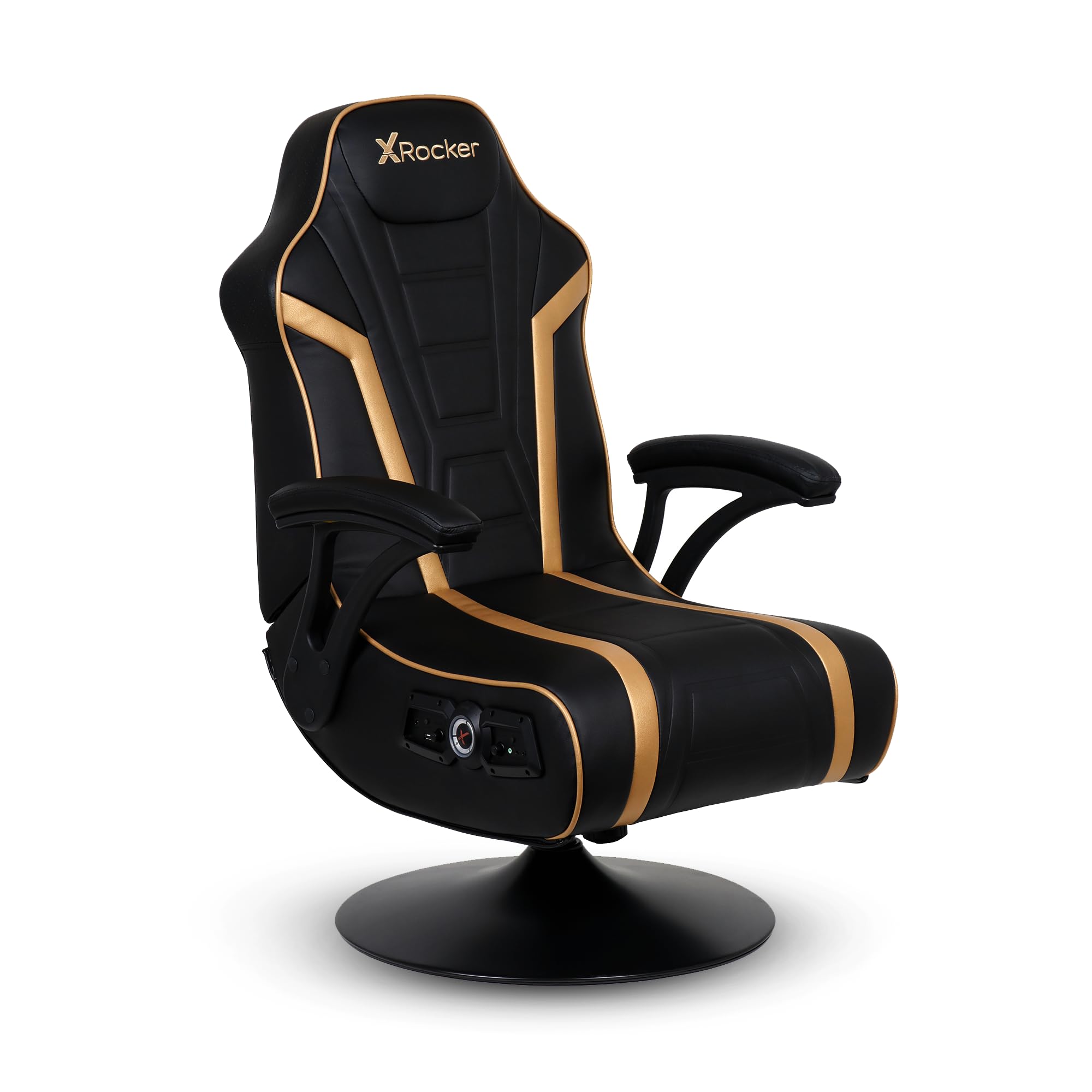 X Rocker Trident Pedestal Video gaming chair, Wireless Audio, Backrest Mounted Subwoofer, Padded Armrest, 5152301, 309 x 417 x 2