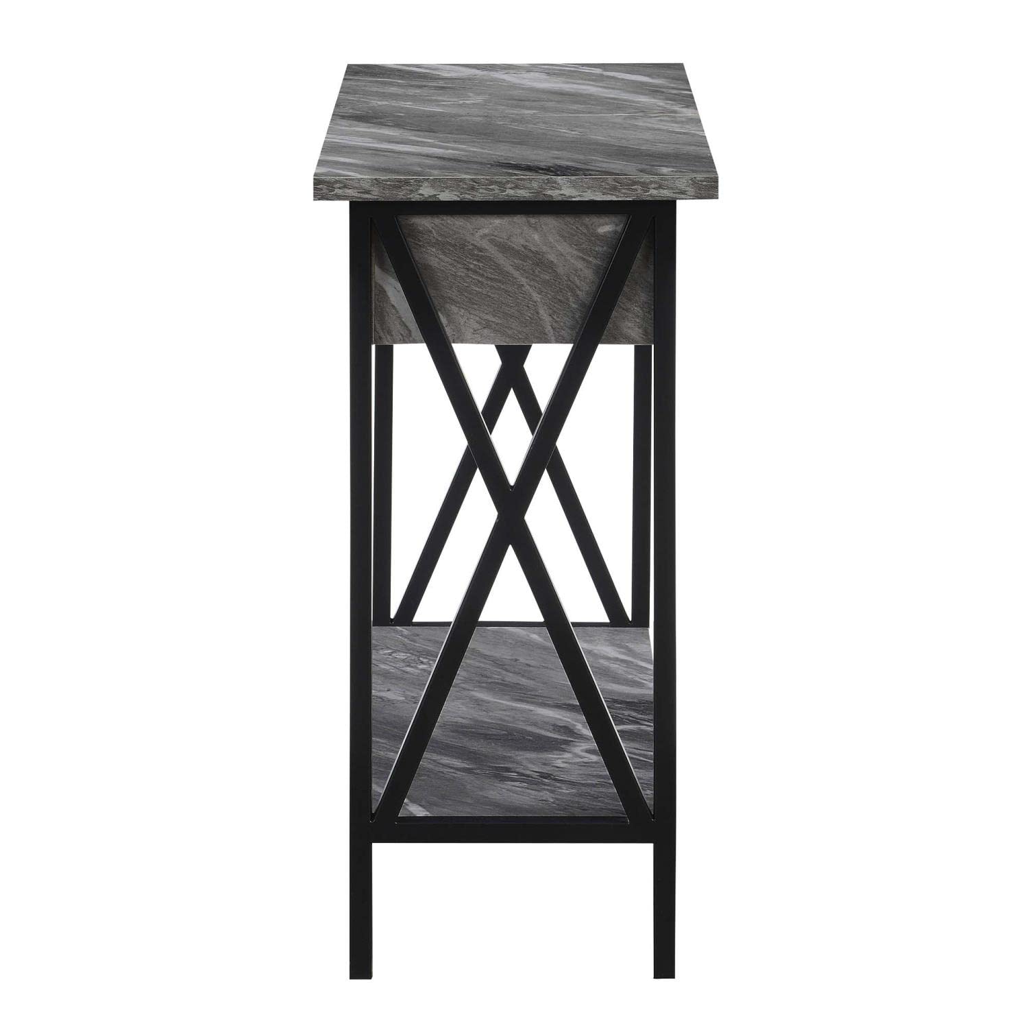 Tucson Flip Top End Table with Charging Station and Shelf