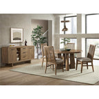 Intercon Landmark Side Chair with Slat Back, Webbed Seat with 4 Legs, Weathered Oak, Set of 2 Furniture