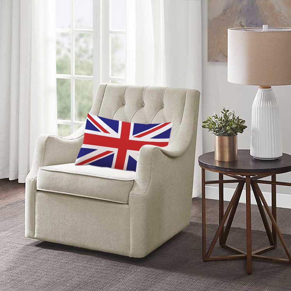 Ekobla Throw Pillow Cover The Union Jack British Flag United Kingdom Flag Patriotic Style Decor Lumbar Pillow Case Cushion For S
