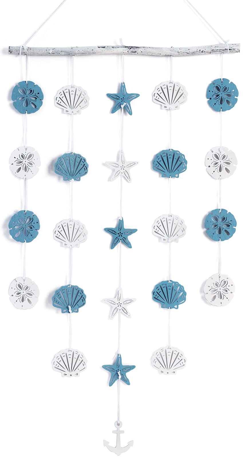 SOMTO Beach Seashell Wall Hanging Decor,Ocean Boho Farmhouse Rustic Coastal Themed Decorations for Home | Shells Starfish and An