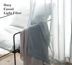 Pi Sheer Curtains 63 Inches Long,Soft Voile Window Treatment For Bedroom/Living Room Rod Pocket 2 Panels (Blue Haze,W52Xl63)