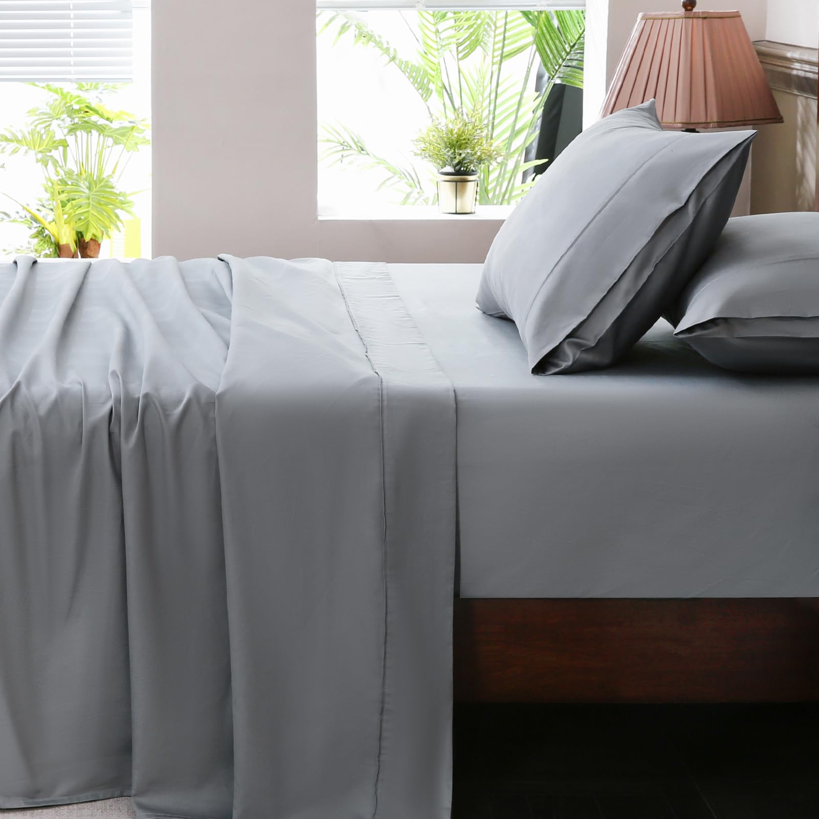 Overket Extra Deep Pocket King Sheets - 18-24 Inch 1000 Thread Count Egyptian Cotton Sheets 100% Cotton Cooling Soft Breathable