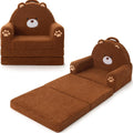 MOONBEEKI 2-in-1 Foldable Toddler Couch, Soft Sherpa Fabric with Washable Cover, Convertible Sofa to Lounger, Kids Sofa for Play