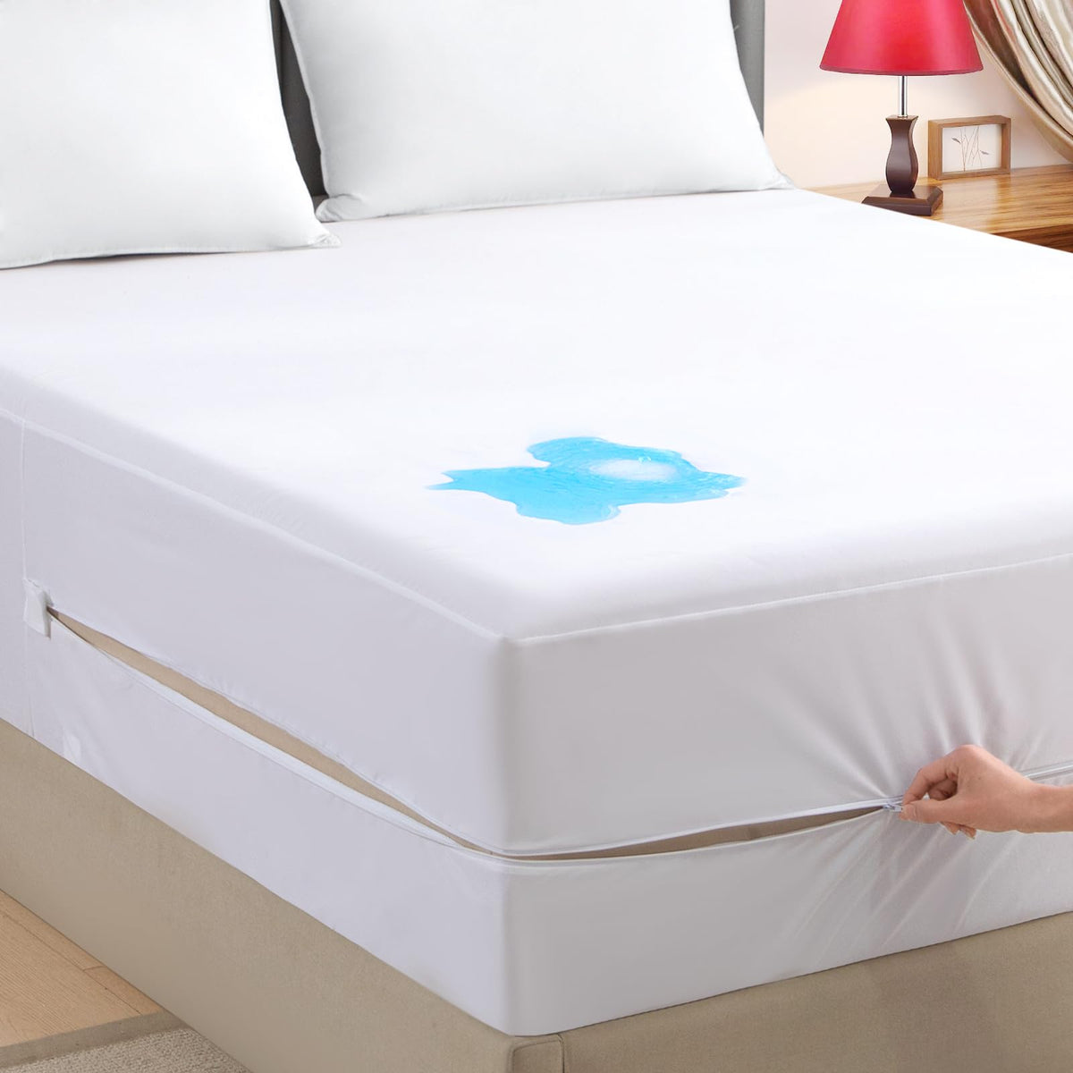 Jamrest Zippered Mattress Encasement Twin, Zipper Enclosed Mattress Waterproof Protector, Breathable & Noiseless Bed Mattress Co