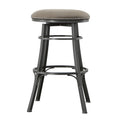 Steve Silver Co Bali Backless Swivel Bar Chair, 30" Seat Height, Backless, Upholstered 360° Swivel Seat, Steel Frame, Counter Height Bar Stools, 18" D x 18" W x 30" H, Grey
