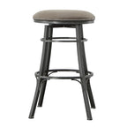 Steve Silver Co Bali Backless Swivel Bar Chair, 30" Seat Height, Backless, Upholstered 360° Swivel Seat, Steel Frame, Counter Height Bar Stools, 18" D x 18" W x 30" H, Grey