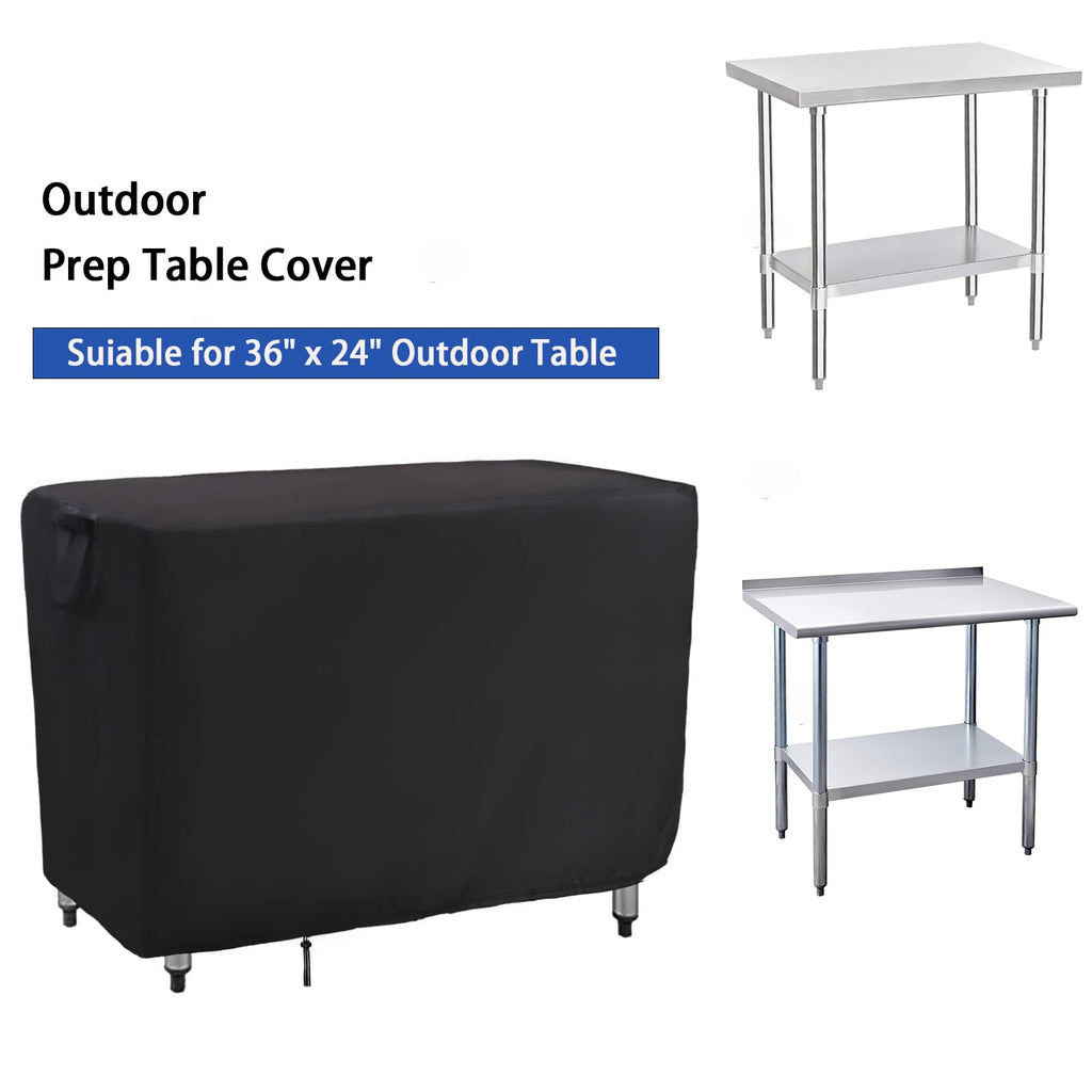 Jungda Outdoor Prep Table Cover For Prep & Work Table,Patio Waterproof Stainless Steel Table Work Cover - 36 X 24 X 35 Inch