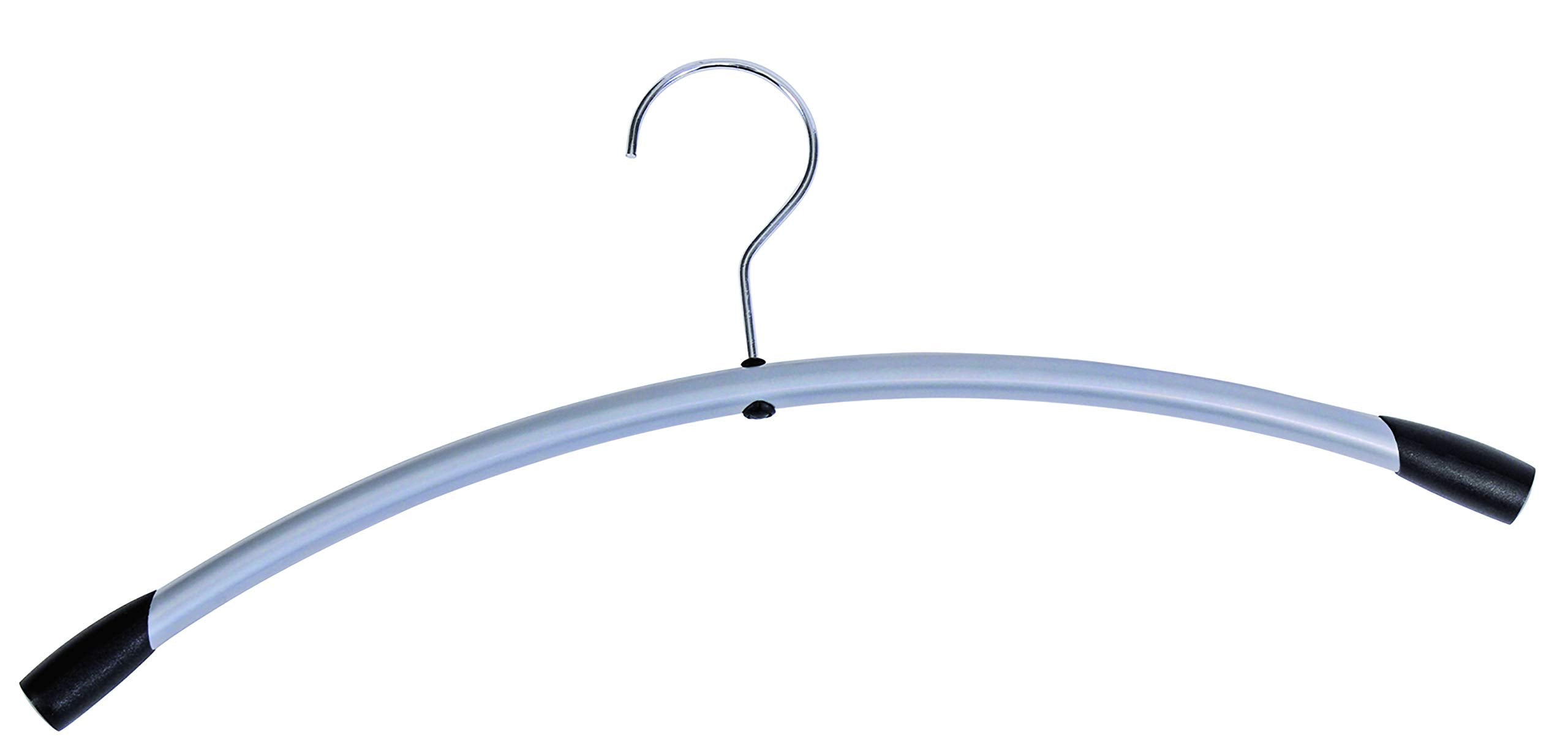 Alba Metallic Coat Hangers, Set of 6, Metallic Gray with Black Accents (PMCINMET)