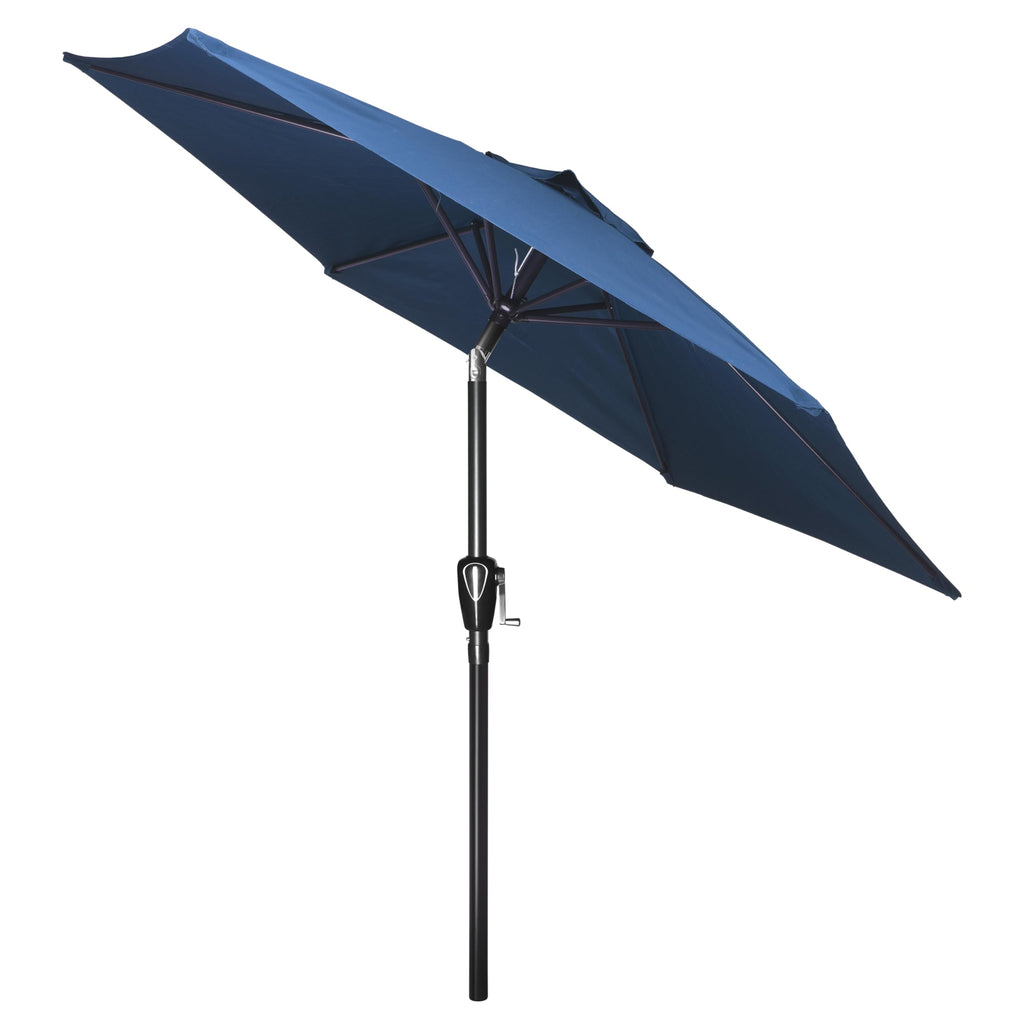 Simple Deluxe 7.5' Patio Umbrella Outdoor Table Market Yard Umbrella With 6 Sturdy Ribs For Backyard, Pool, Garden, Deck, Blue