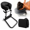 Adjustable Massage Headrest for Bed, 17 Massage Face Cradle for Bed, Black
