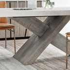 Kosas Home Durant 84" Transitional Wood Dining Table in Antique White