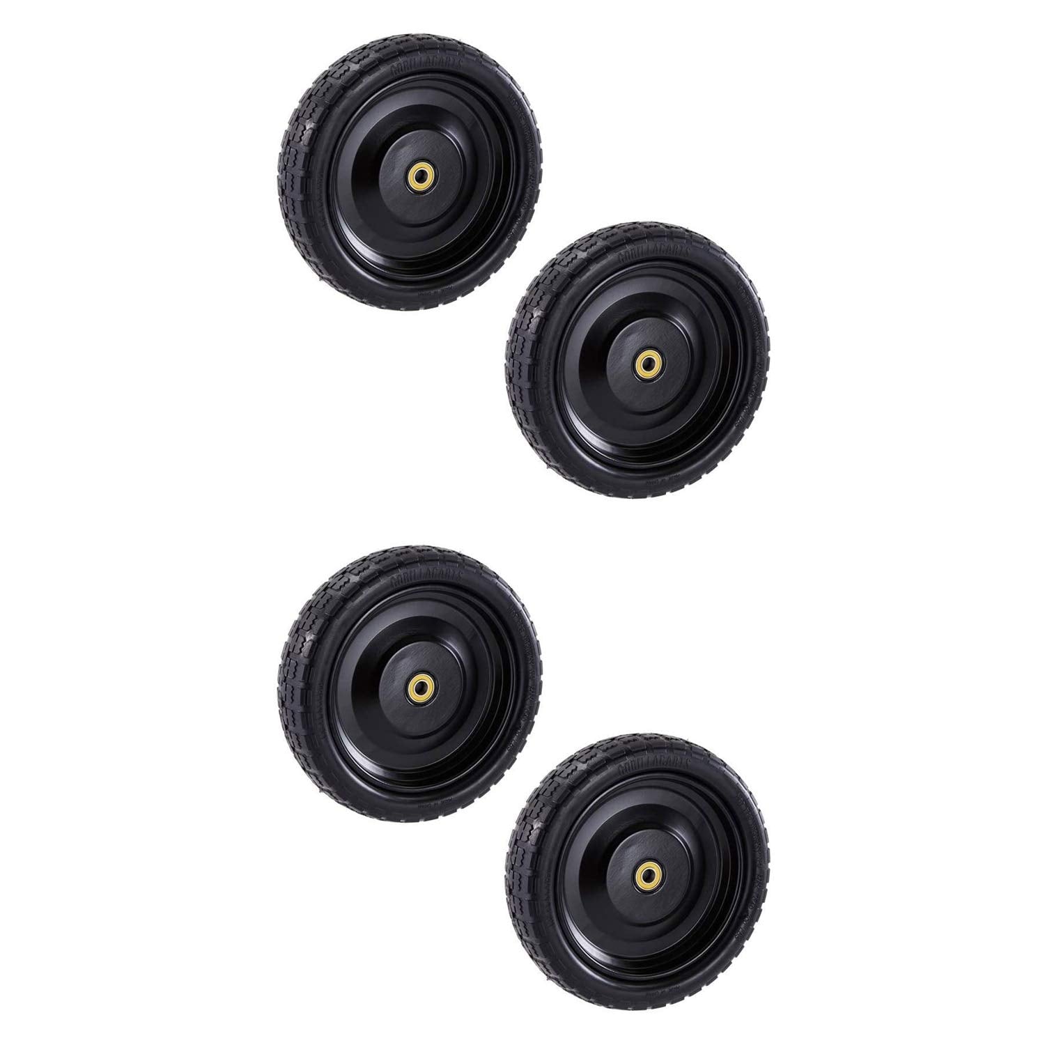 Gorilla Carts 13 Inch No-Flat Replacement Wheels, Heavy Duty Solid Tires, For Utility Garden Cart, Wheelbarrow, Dolly & Wagon, B